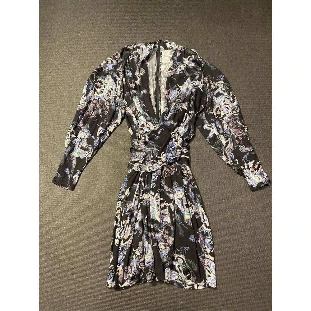 IRO Paris‎ Camolla Faux Wrap Dress Black Womens Size 32 US 0 - Picture 5 of 10